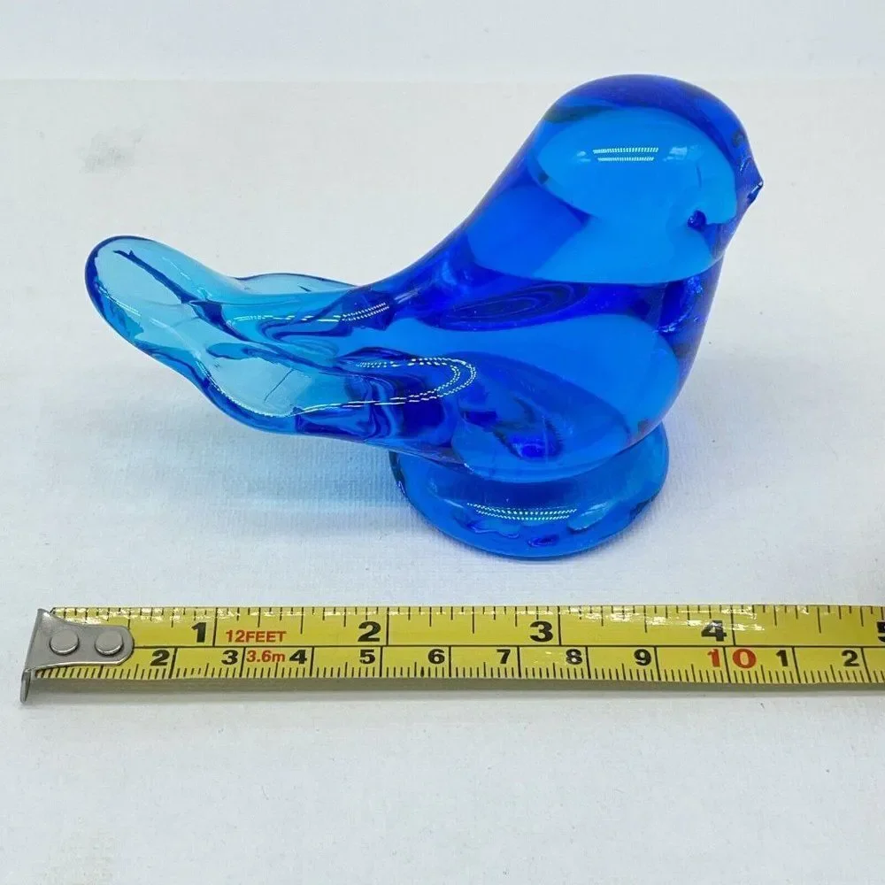 Bluebird Of Happiness Blue Bird Art Glass Figurine 2.75" Signed Leo Ward 1993 - Picture 7 of 8